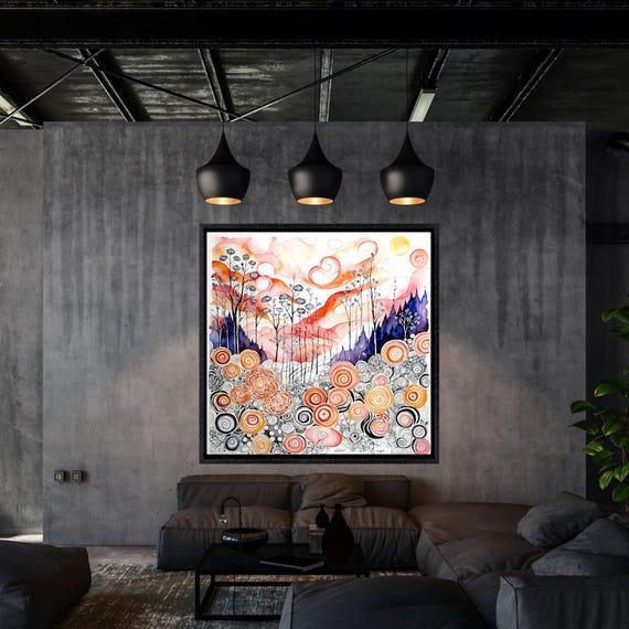 Incredible Gustav Klimt Inspired Landscapes canvas Plain Tree Canvas Henri Matisse Watercolor Lake Lights Matisse Symbolic Abstract Canvas