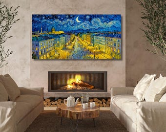 Berlin Starry Night Canvas - Vibrant Cityscape Wall Decor
