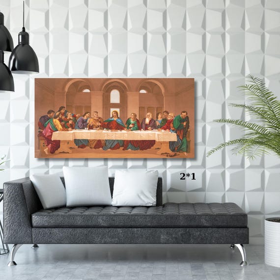 The Last Supper Canvas Wall Art – Leonardo da Vinci Religious Painting Print