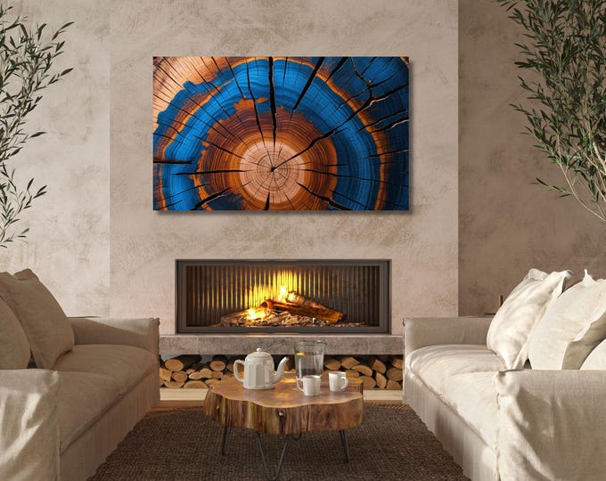 Tree Ring Canvas Art, Wood Texture Print, Natural Wall Decor (Digital Download)
