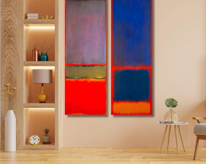 Canvas Wall Art Set: Vertical Mark Rothko Style - Vintage Modern Prints