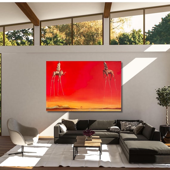 Salvador Dal The Elephants Reproduction Canvas Wall Art Dalí Canvas Wall Art Exhibition Artwork Canvas wall art gift Dalí Reproduction art