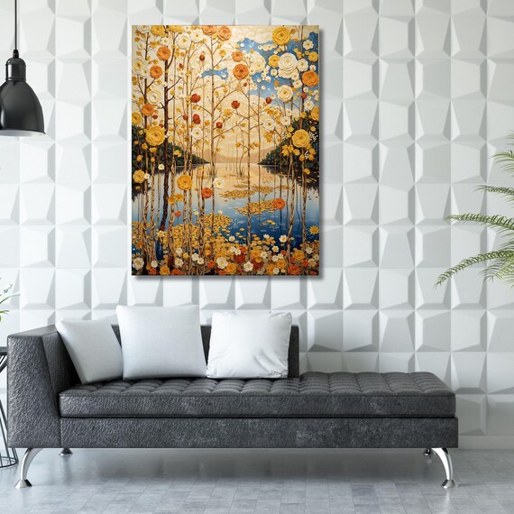 Gustav Klimt Canvas Wall Art Klimt Print, Klimt Canvas Poster, Gustav Klimt Poster, Klimt Exhibition Painting, Flower Garden Flower Market