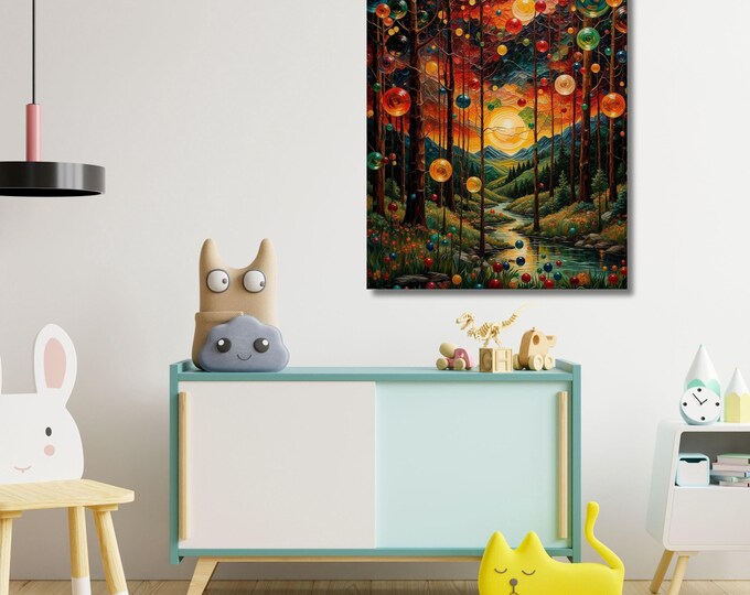 Klimt Flower Garden Canvas Print - Colorful Wall Decor