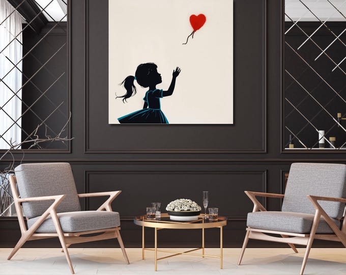 Canvas Wall Art: Banksy Girl With Balloon - Modern Urban Decor