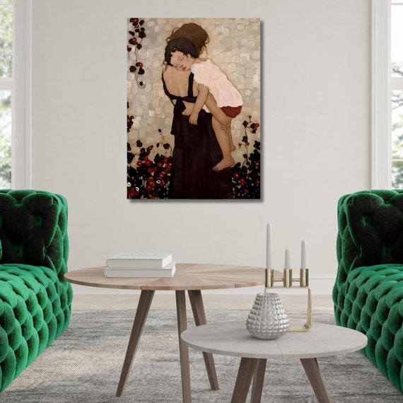 Gustav Klimt 'The Mother and Child' Canvas Art Print