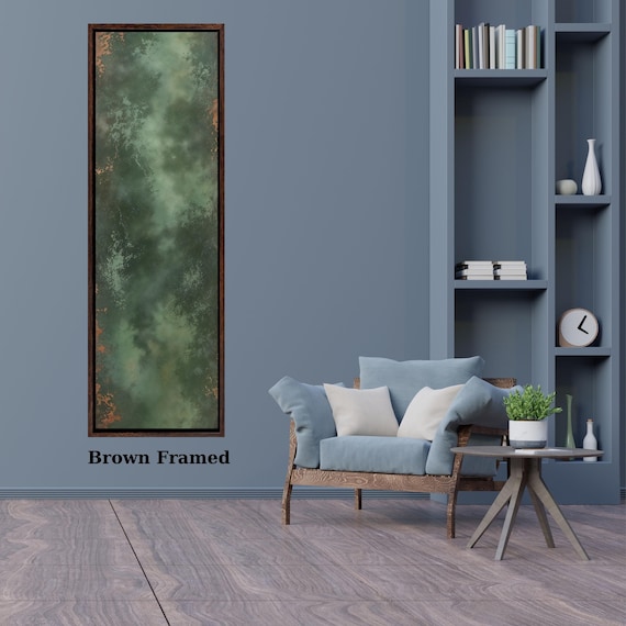 Long Narrow Canvas Wall Art Vertical Nature Print Tall Modern Abstract Waves Wall Decor for Hallway,Entryway Small Space Abstract Styling
