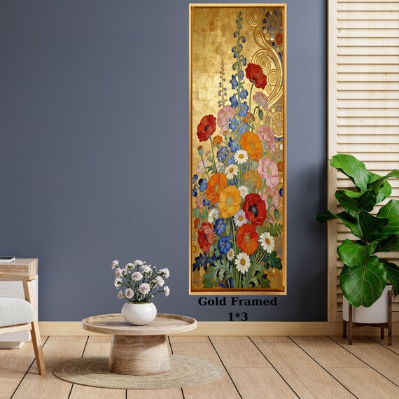 Long Narrow Canvas Wall Art Vertical Nature Print Tall Modern sun Tree or Mountain Wall Decor for Hallway,Entryway Small Space Styling Print