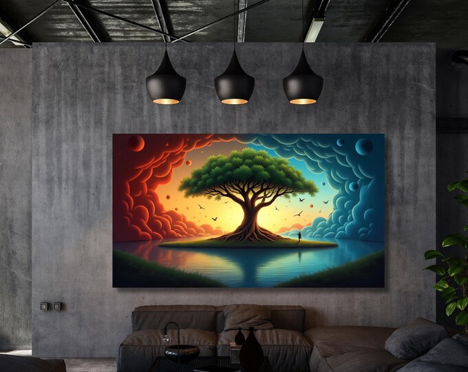Gustav Klimt Tree of Life: Canvas Wall Art (Framed or Unframed)