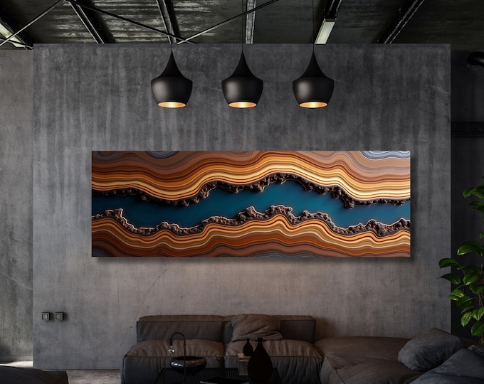Tree Rings Wall Art: Eco-Friendly Canvas - Autumn Colors, Floating Frame
