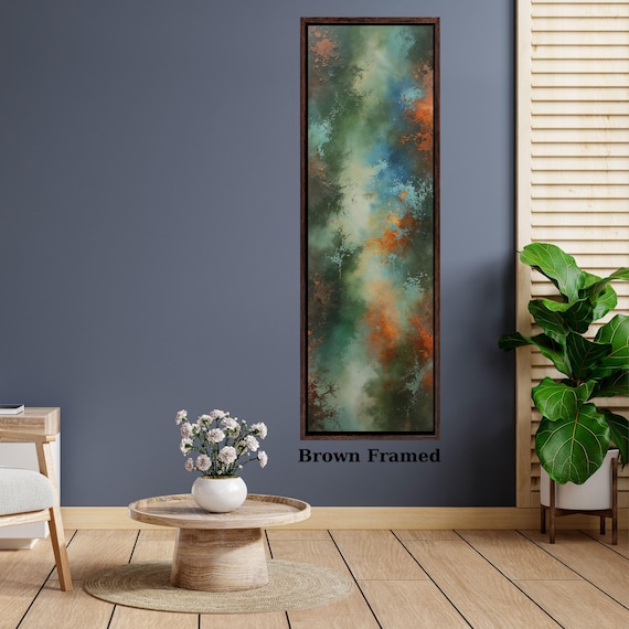 Long Narrow Canvas Wall Art Vertical Nature Print Tall Modern Abstract Waves Wall Decor for Hallway,Entryway Small Space Abstract Styling
