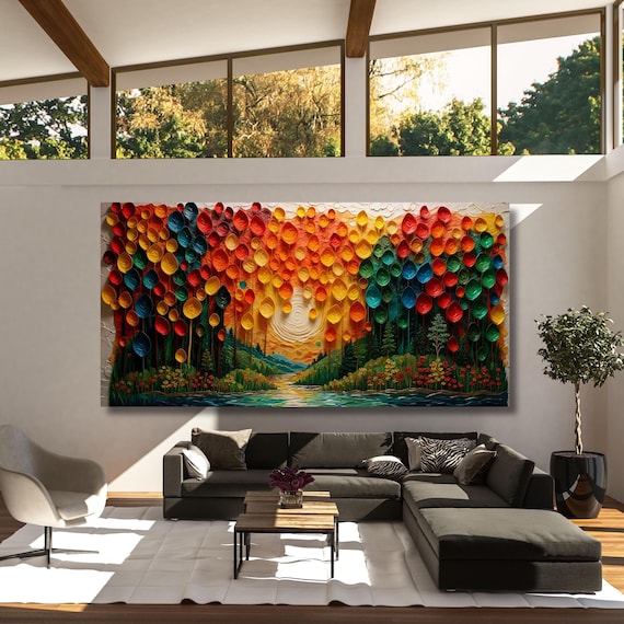 Abstract Flower 3d Canvas Large Wall Art,Minimalist Green FloralArt Texture Painting Boho Wall Decor Living Room Abstract 3d Flower Art gift