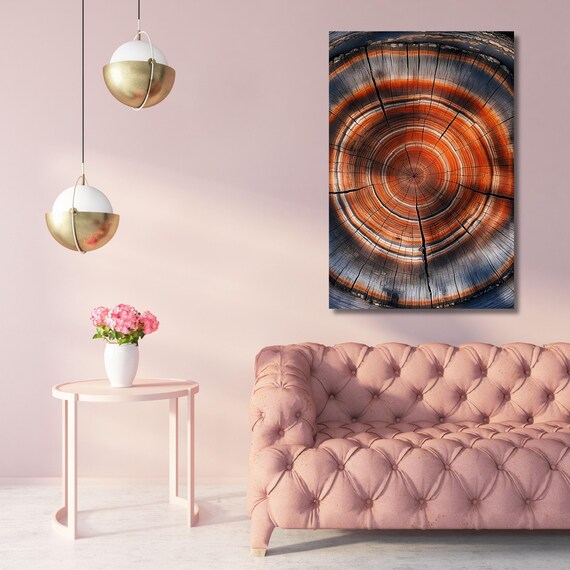 Wood Texture Wall Decor Wood Crack Abstract Natural Canvas Wall Art Great Design Solution Tree Ring Print of stump,Tree ring Canvas art gift