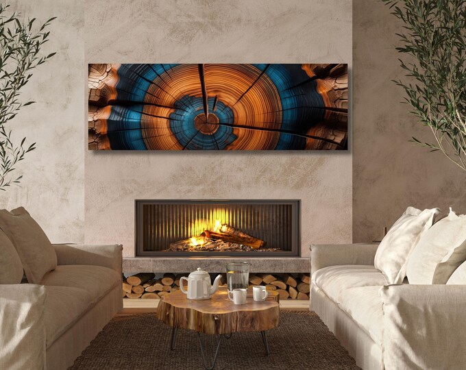 Tree Rings Canvas Wall Art: Panoramic Nature Print (Framed or Rolled)