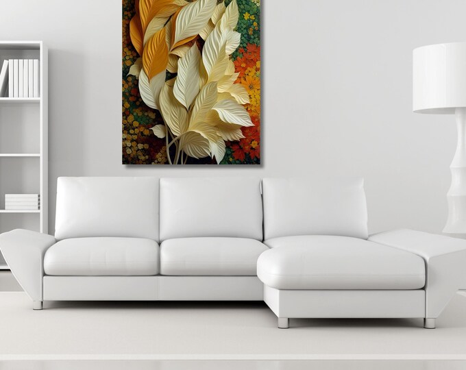 Klimt Flower Garden Print: Canvas Wall Art - Vibrant Colors