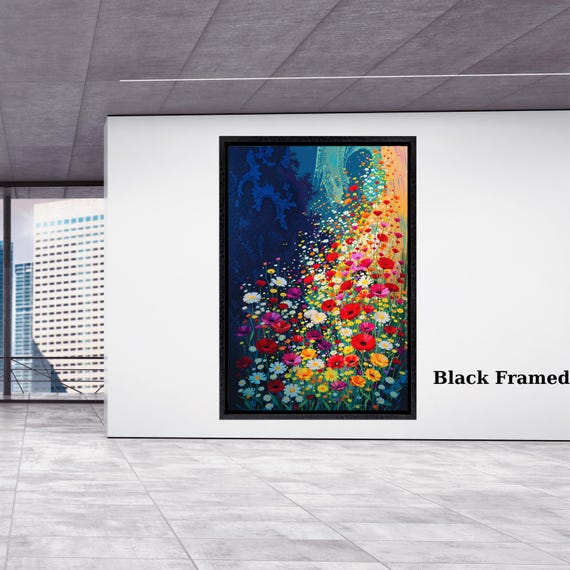 Gustav Klimt Vertical Floral Wall Art,Flower Garden Canvas Print, Mid Century Botanical Art, Klimt Museum Poster, Art Nouveau Decor Gift art