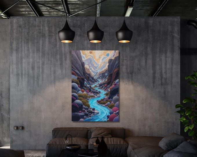 Fantasy Forest Canvas Wall Art - Dreamy Moonlit Nature Scene