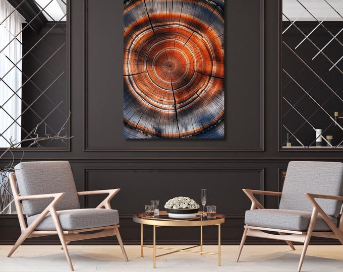 Tree Ring Print, Wood Texture Canvas Wall Art