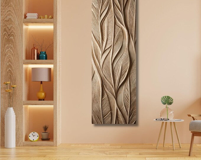 Tall Vertical Canvas Art, Modern Sun Tree Mountain Print, Nature Wall Decor