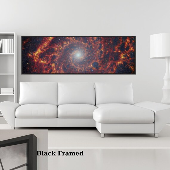 Panoramic Catching the edge of the phantom galaxy Canvas Wall Art NASA NIRCam and MIRI Canvas art NASA Photo canvas