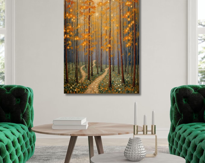 Gustav Klimt Flower Garden Canvas Print, Klimt Exhibition Art