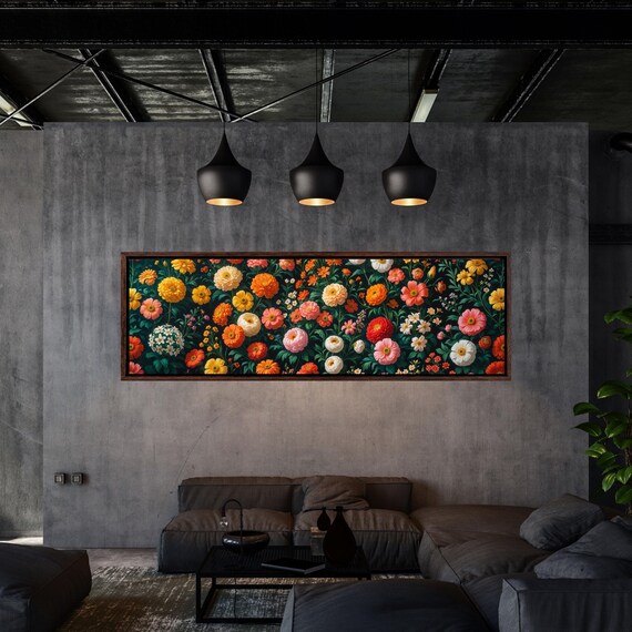 Wildflower Botanical Canvas Wall Art: Ready to Hang Framed Floral Print