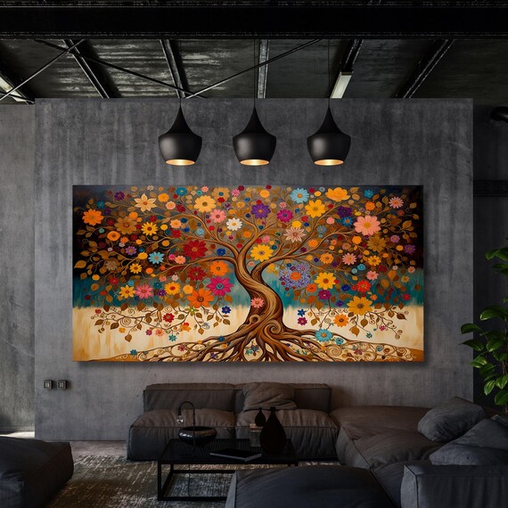Gustav Klimt Tree of Life Canvas Wall Art,Gustav Klimt Style The Canvas Wall Art,Gustav Klimt The Tree of Life,Gustav Klimt Artwork Canvas