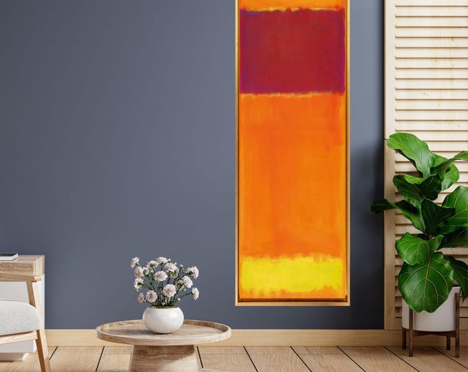 Mark Rothko Inspired Canvas Art, Vertical Abstract Wall Decor, Exhibition Print