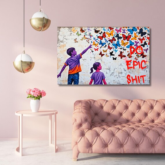 Motivational Quote "DO EPIC SHIT"Canvas Wall Art Motivational Wall Art, Great Gift, Graffiti Wall Art Gift Canvas Do Epic Shit Motivational