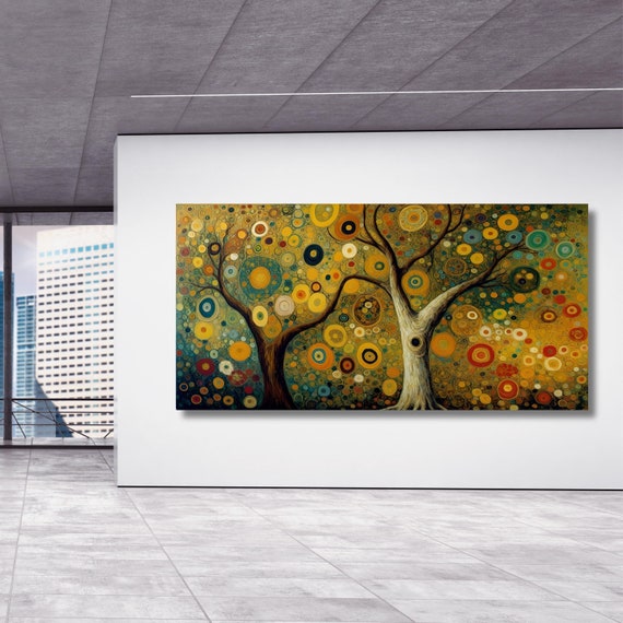 Gustav Klimt Tree of Life Canvas Wall Art Klimt Print, Klimt Canvas Poster, Gustav Klimt Poster, Klimt Exhibition Painting, Flower Garden