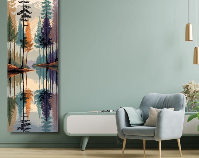 Smoky Mountains Wall Art: Narrow Canvas with Spring Flowers
