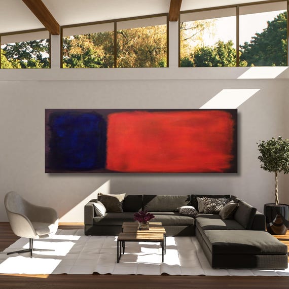 Panoramic Rothko Style Canvas Art: Large Wall Art, Vintage Print