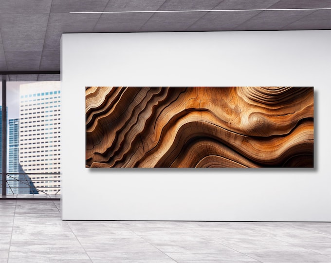 Tree Ring Canvas Wall Art: Rustic Wood Texture, Earthy Decor