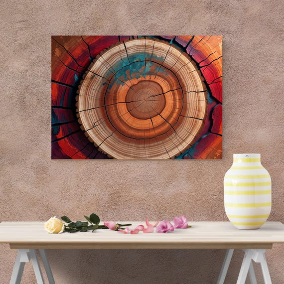 Tree Rings Canvas Wall Art Elegant Natural Wall Art Great Design Solution for Echo Tree Ring Print stump,Tree ring Wood Canvas art Texture