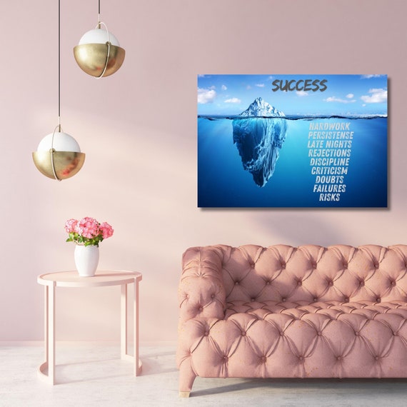 Success Iceberg Canvas Wall Art, Motivational Decor, Motivational Print, Success Wall Art, Success Wall Art, Motivational Canvas Poster