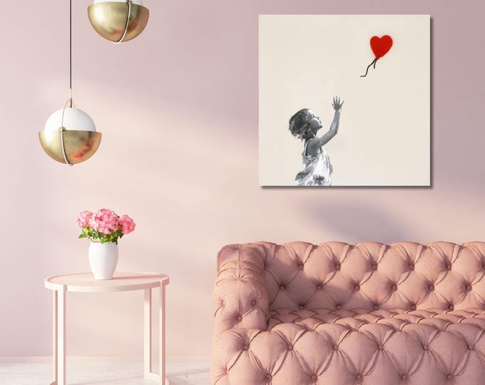 Banksy Girl with Balloon Canvas: Urban Street Art Wall Decor