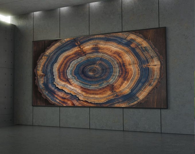 Tree Ring Canvas Wall Art, Natural Wood Texture Print, Elegant Stump Design