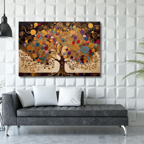 Tree Of Life Gustav Klimt watercolor painting Canvas Wall Art Klimt Print Klimt Canvas Poster Gustav Klimt Poster Klimt Exhibition Painting