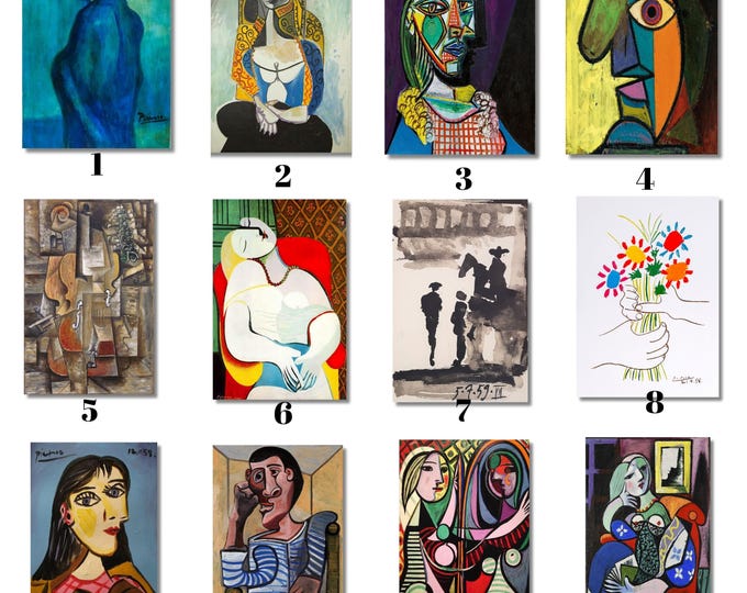 Pablo Picasso Canvas Wall Art Print,Modern Wall Art,Pablo Picasso Print,Custom Mark Rothko Wall Art Choose one of form Picasso's 30 Artworks