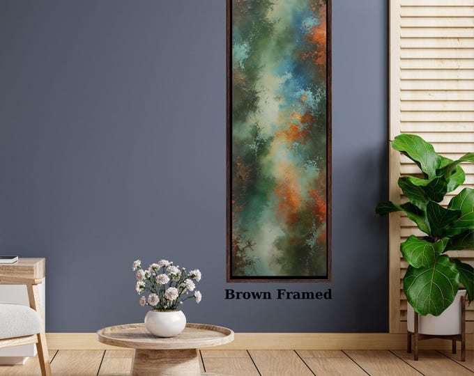 Abstract Vertical Wall Art: Nature Waves Canvas (Narrow Tall Print)