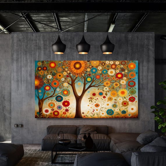 Tree of life Gustav Klimt Canvas Wall Art,Tree of life Framed Wall Art,Tree of life Poster, Extra Large Wall Art Tree of life Ready to Hang
