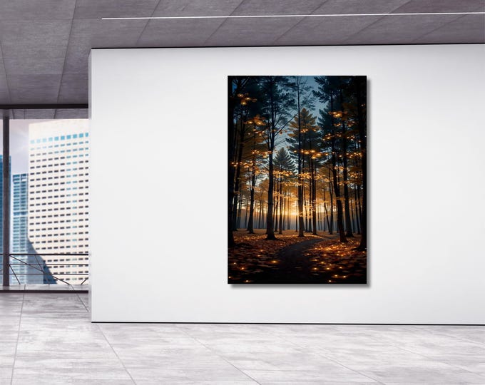 Klimt Inspired Forest Canvas Art, Flower Market Print
