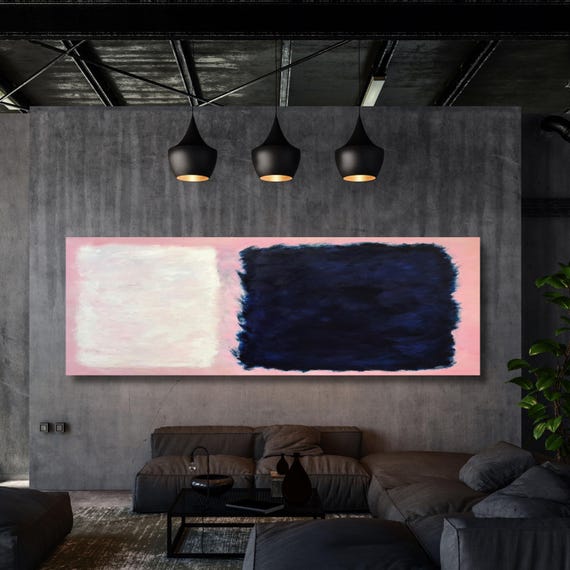 Panoramic Rothko Style Canvas Art: Large Vintage Wall Decor