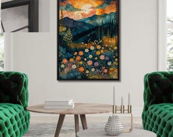 Magical Forest Canvas Art, Fireflies, Mystical Wall Decor
