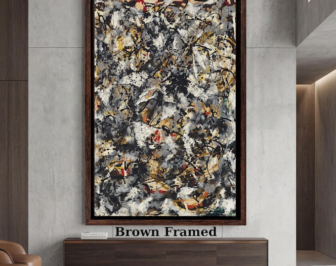 Jackson Pollock Composition with Red Strokes 1950 Canvas Print, Abstract Expressionist Wall Art