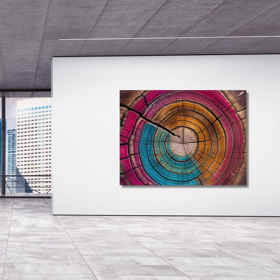 Tree Rings Canvas Wall Art Elegant Natural Wall Art Great Design Solution for Echo Tree Ring Print stump,Tree ring Wood Canvas art Texture