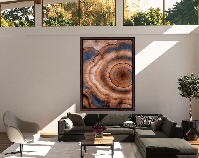 Tree Rings Canvas Art | Rustic Wood Grain Print, Nature Inspired