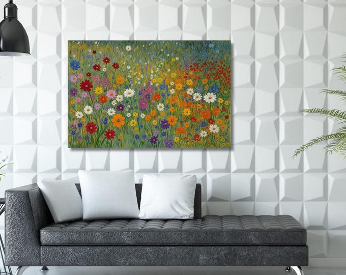 Gustav Klimt Canvas Wall Art Klimt Print, Klimt Canvas Poster, Gustav Klimt Poster, Klimt Exhibition Painting, Flower Garden Flower Market