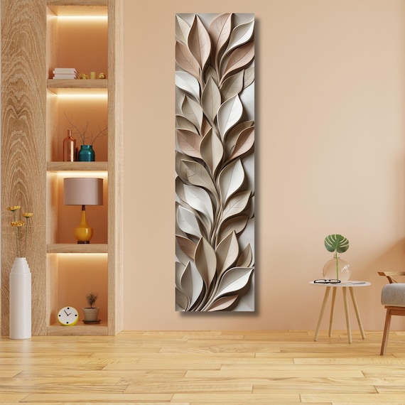 Long Narrow Canvas Wall Art Vertical Nature Print Tall Modern sun Tree or Mountain Wall Decor for Hallway,Entryway Small Space Styling Print