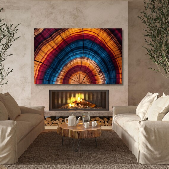 Tree Rings Canvas Wall Art Elegant Natural Wall Art Great Design Solution for Echo Tree Ring Print stump,Tree ring Wood Canvas art Texture